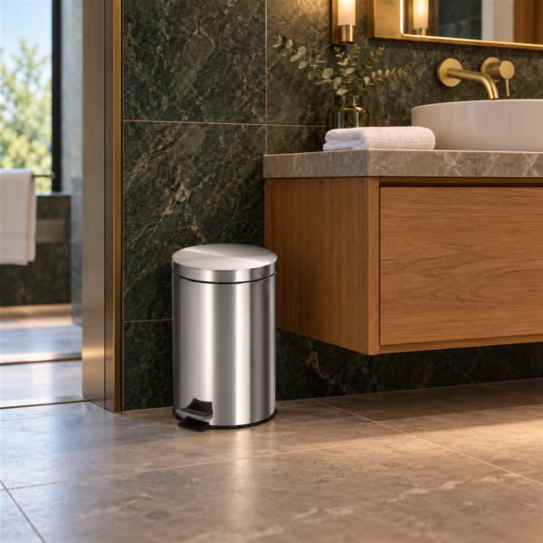 Poubelle à pédale inox 3 L à 30 L — Inox brillant