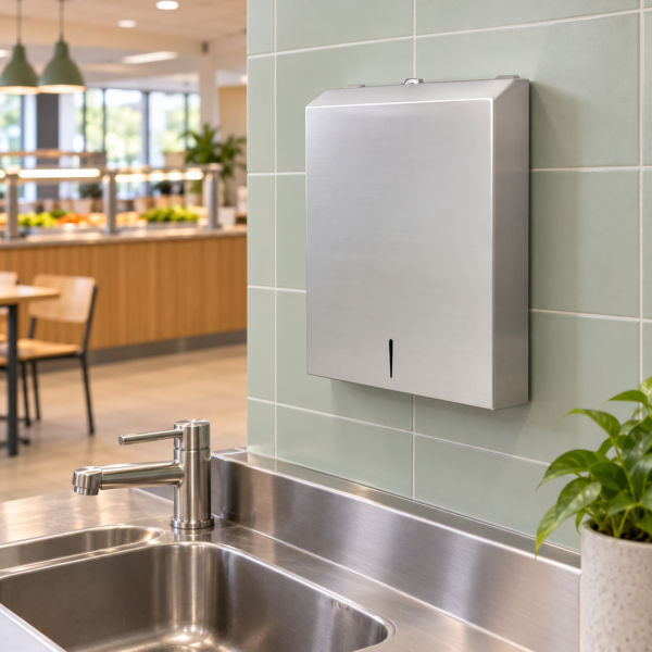 Distributeur serviettes 400 feuilles — Inox/Epoxy