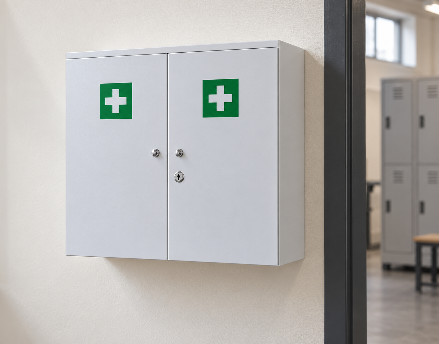 Armoire à pharmacie 2 portes — Métal