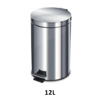 Poubelle à pédale inox 3 L à 30 L — Inox brillant