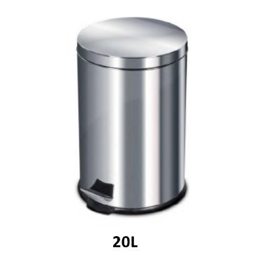 Poubelle à pédale inox 3 L à 30 L — Inox brillant