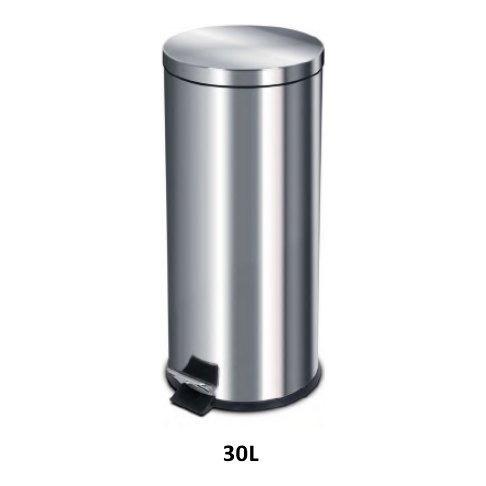 Poubelle à pédale inox 3 L à 30 L — Inox brillant