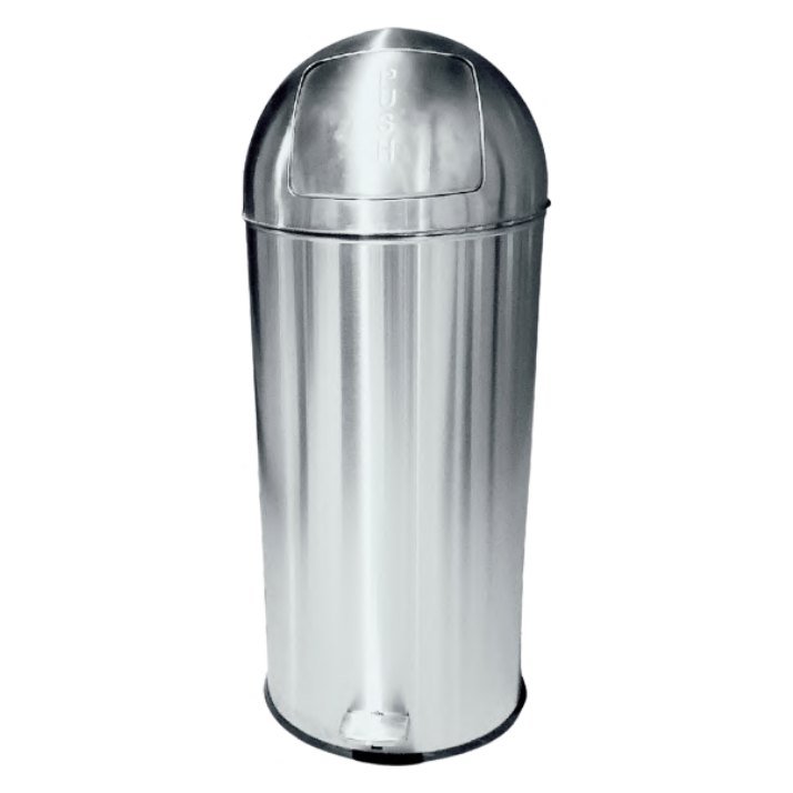 Poubelle push à pédale 52 L — Inox